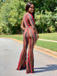 Fall Patchwork | Multi Color Flare Jumpsuit