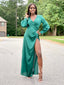 Emerald | Green High Slit Maxi Dress