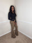 Fierce Leopard Print Flare Pants