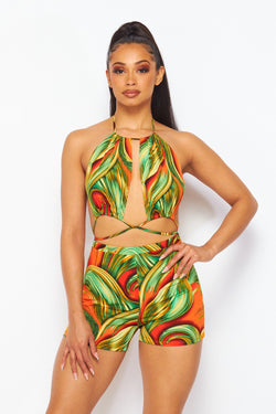 Vibrant Swirl Romper