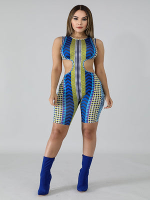 Tribal Romper | Blue - FINAL SALE