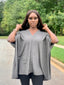 Poncho Sleeve Shirt | Charcoal - FINAL SALE