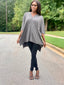 Poncho Sleeve Shirt | Charcoal - FINAL SALE