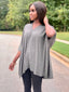 Poncho Sleeve Shirt | Charcoal - FINAL SALE