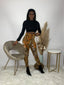 Snakeskin Pants Set | Tan