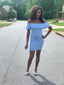 Cassie Off-Shoulder Dress | Spring Blue