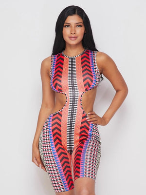 Tribal Romper | Red - FINAL SALE